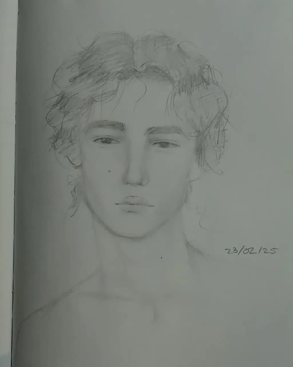 Whispers of Youth: A Monochrome Portrait Sketch Capturing Raw Emotion