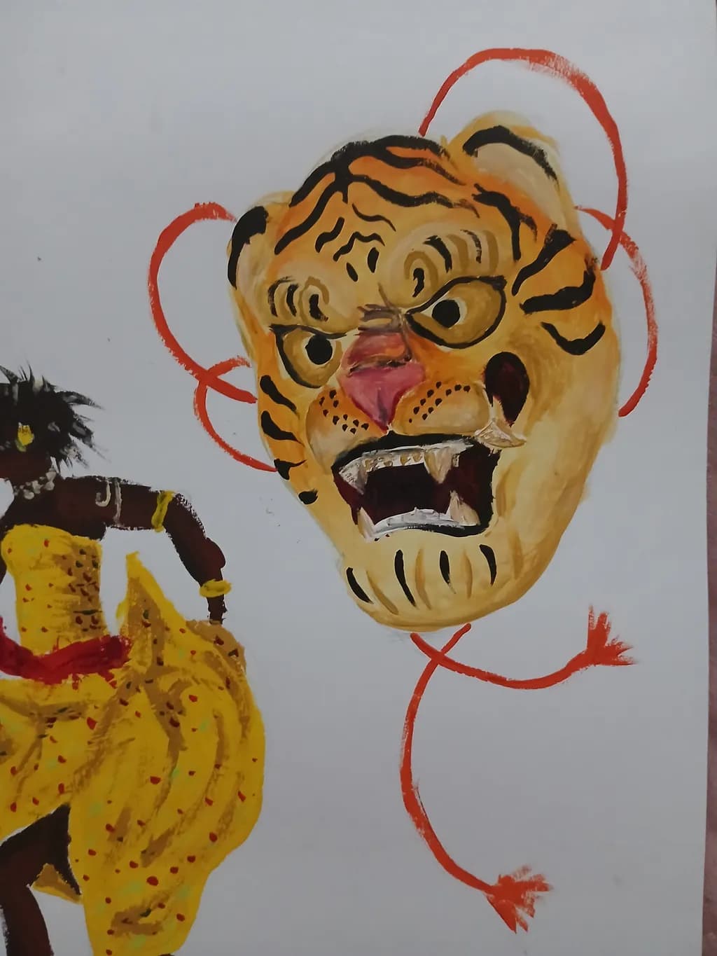 Vibrant Dance of the Tiger: A Colorful Expression in Motion