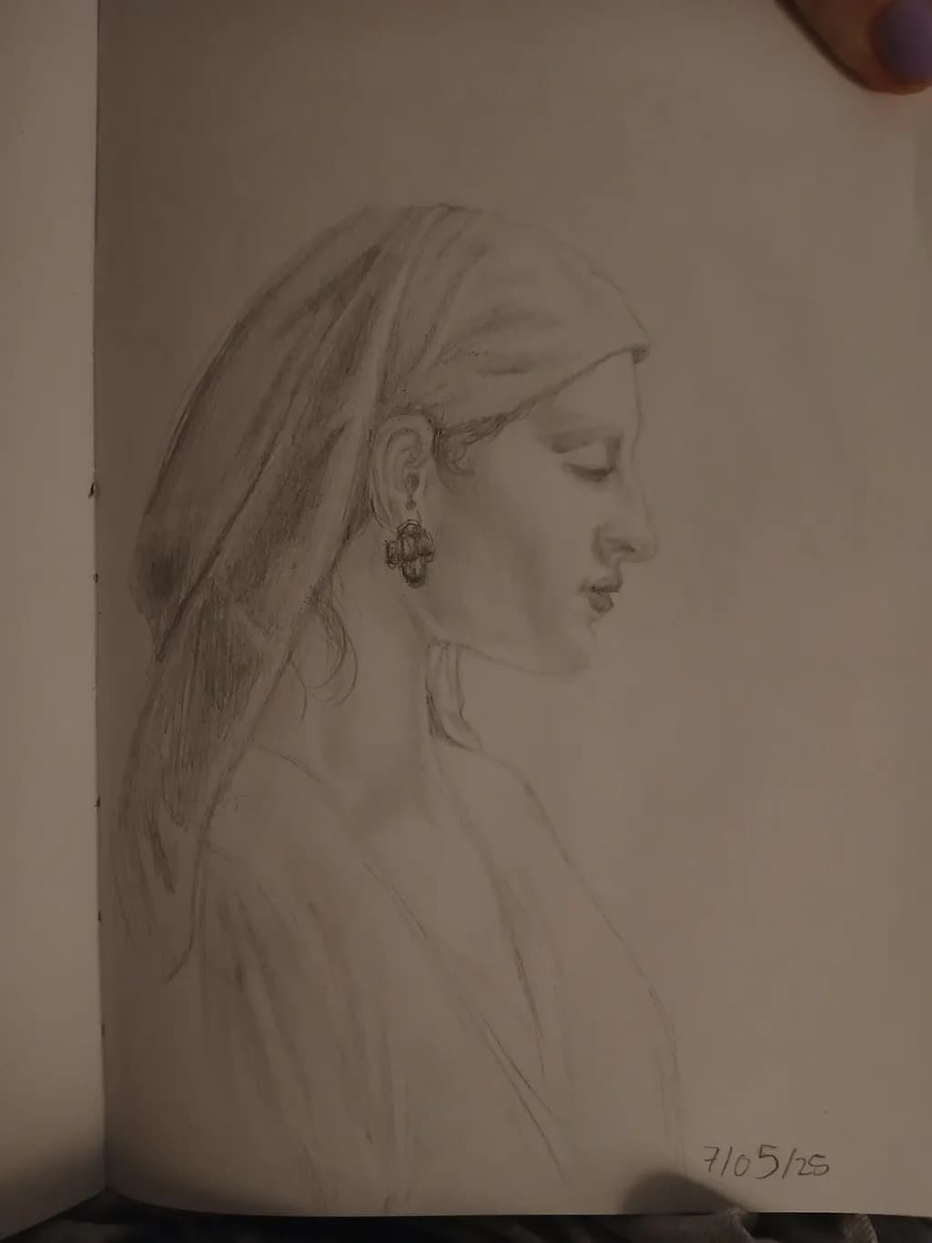 Whispers of Elegance: A Monochrome Portrait in Profile Sketch