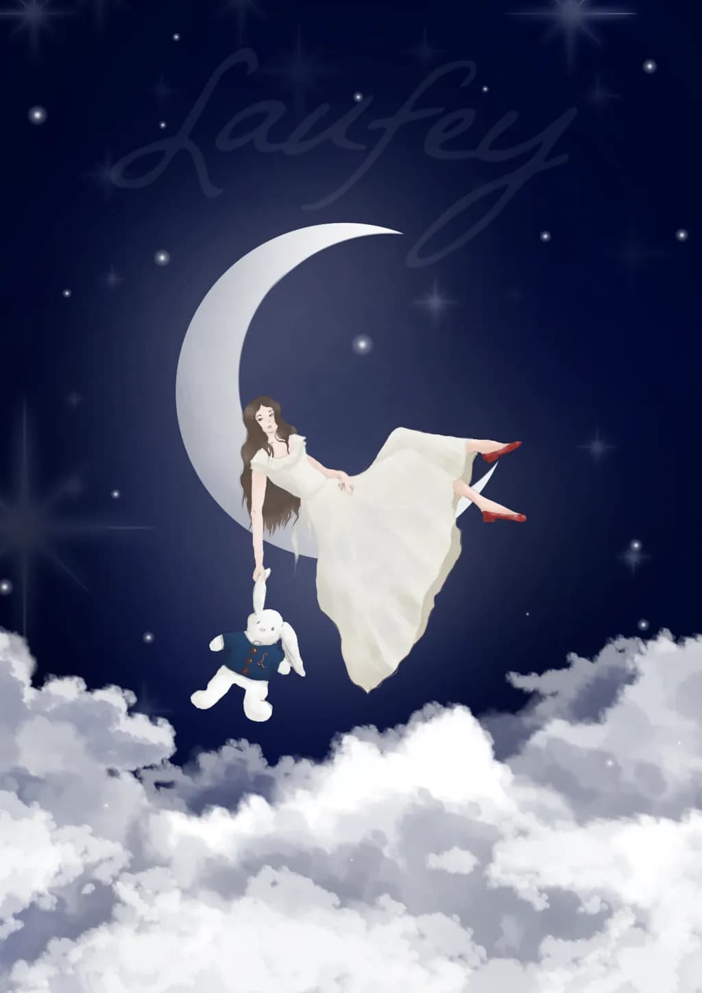 Whispers of the Moon: A Dreamy Journey with Laufey and Her Plush Companion