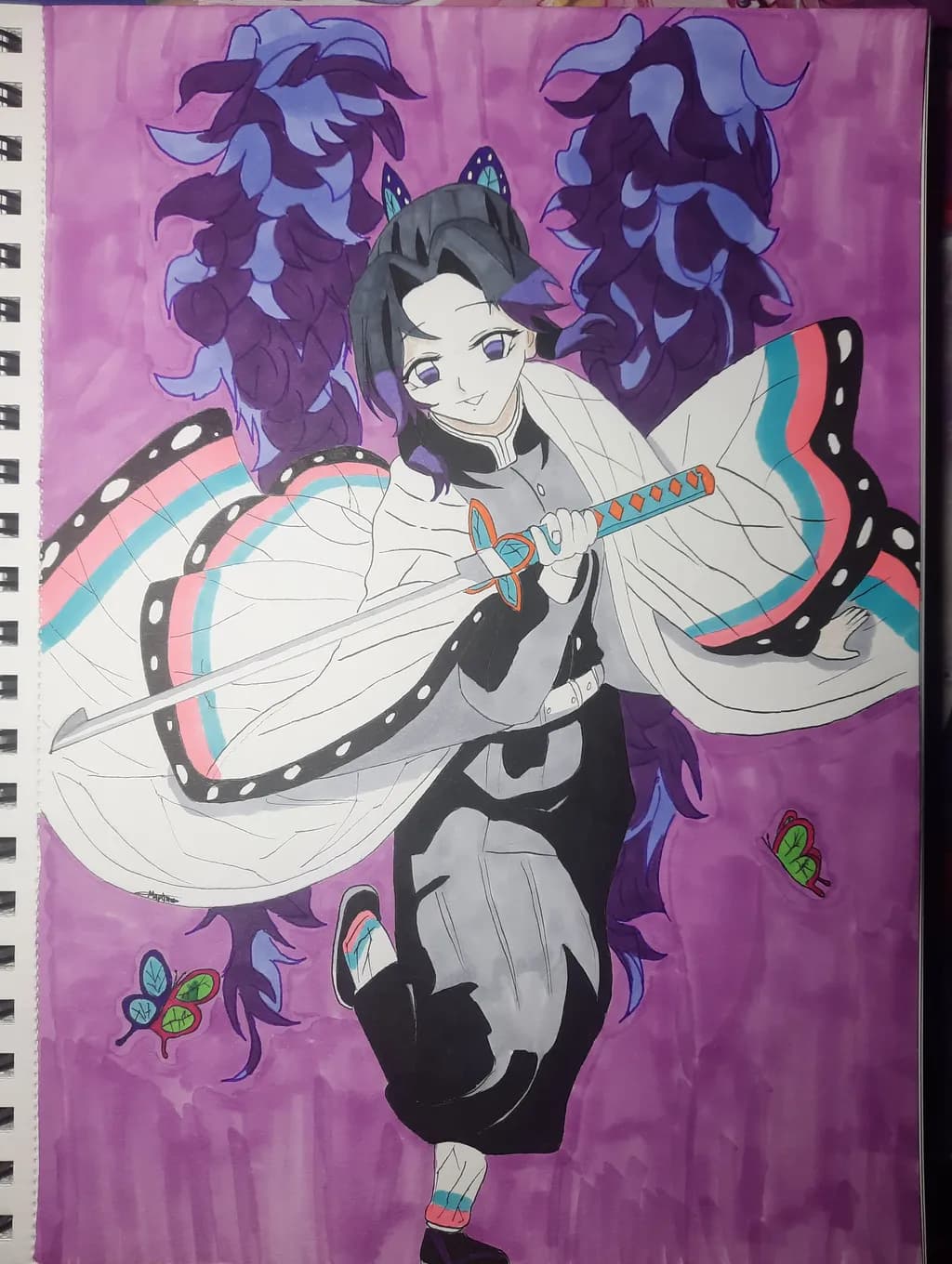 Whimsical Warrior: A Colorful Dance of Action and Elegance in Anime Art