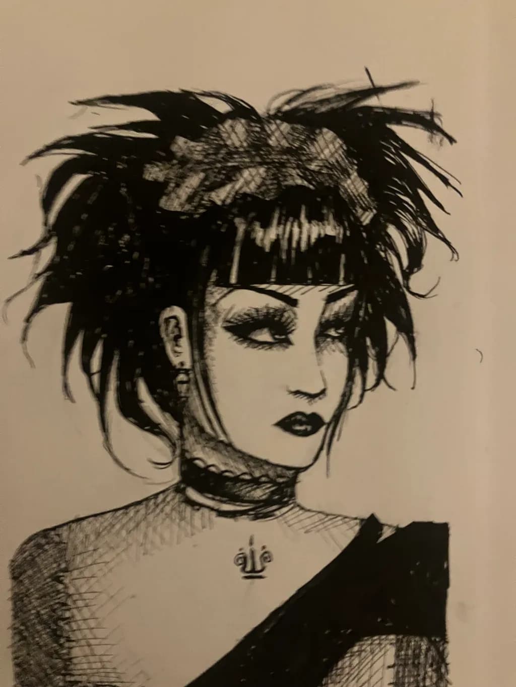 Ethereal Elegance: A Dark Muse in Ink and Shadows