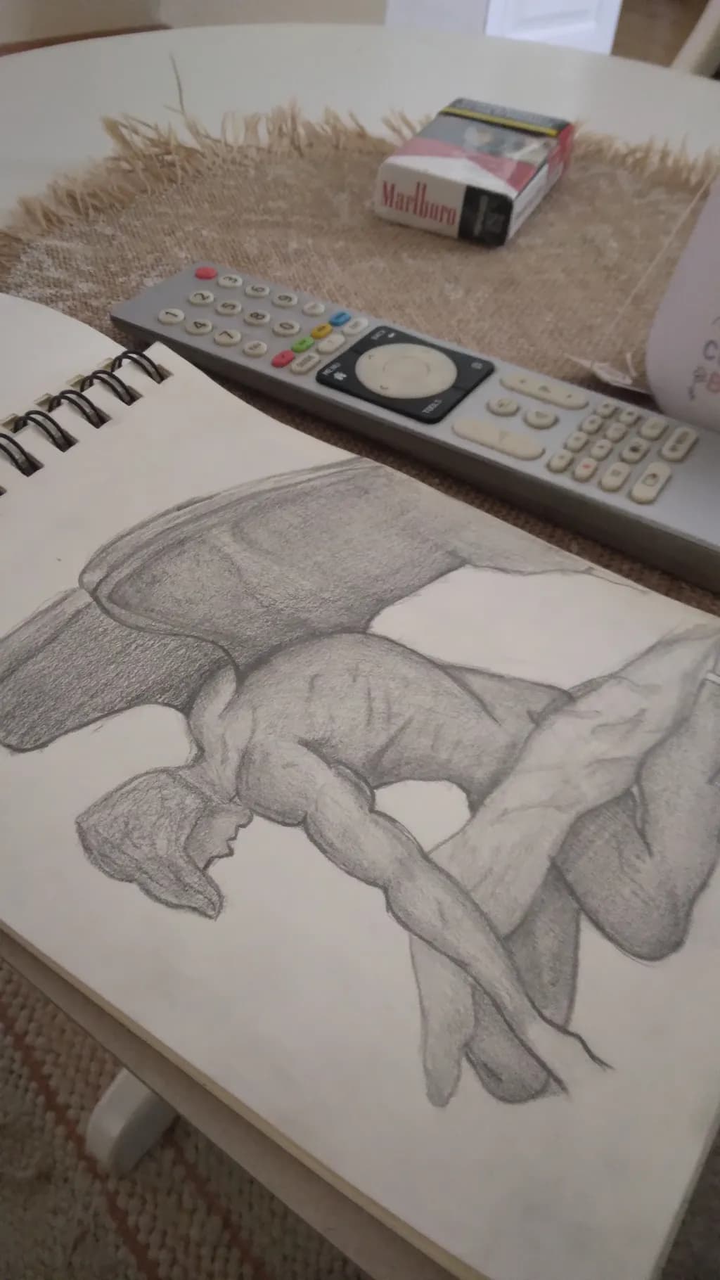 Ethereal Embrace: A Winged Figure in Motion