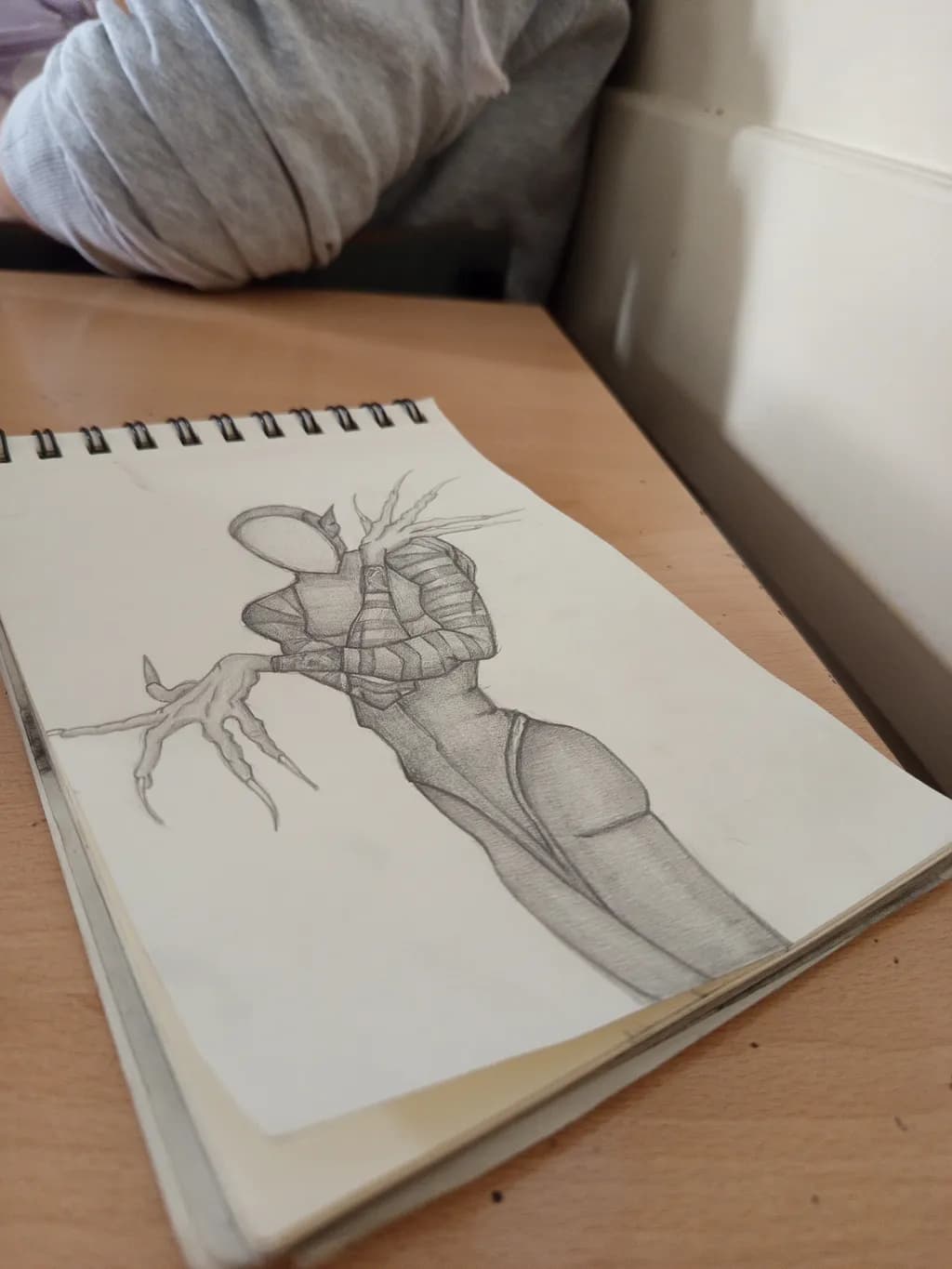 Ethereal Guardian: A Dynamic Sketch of Strength and Mystery