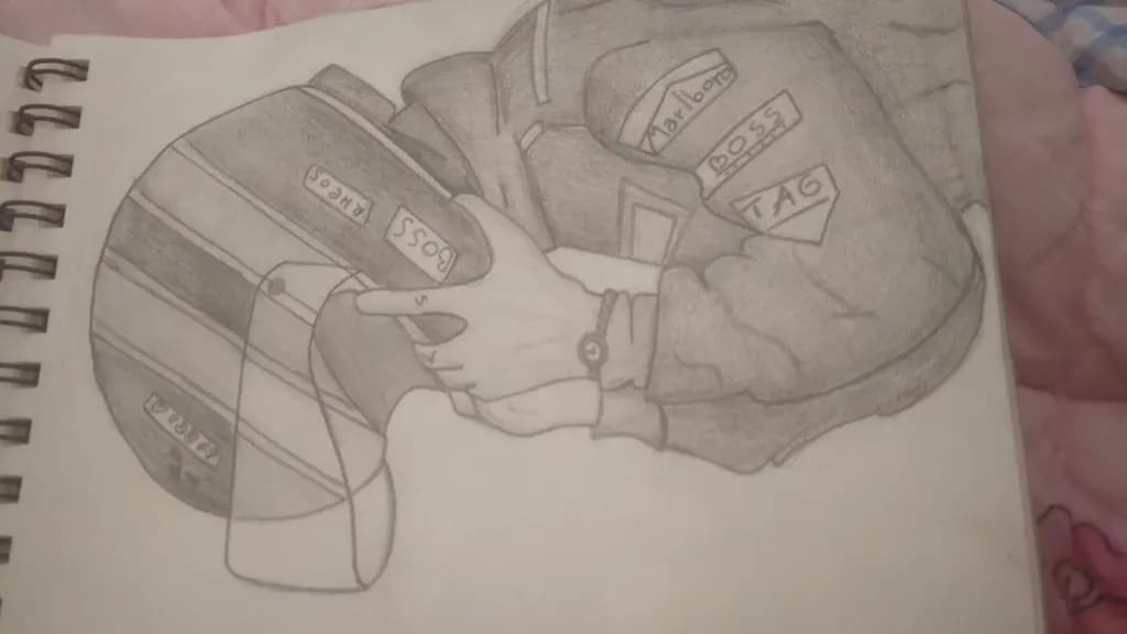 Racing Reflections: A Detailed Study of Speed and Focus in Pencil Art
