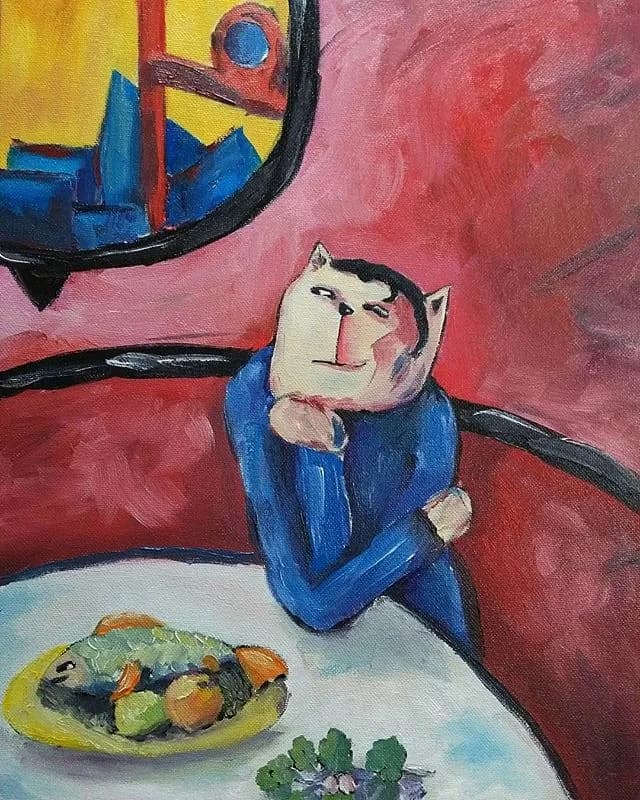 Whimsical Contemplation: A Colorful Journey Through Food and Thought
