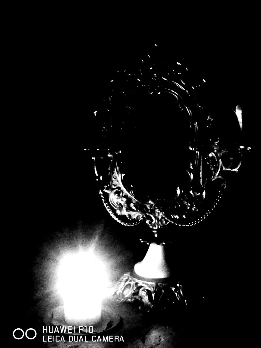 Reflections in Darkness: A Candlelit Encounter with the Unknown