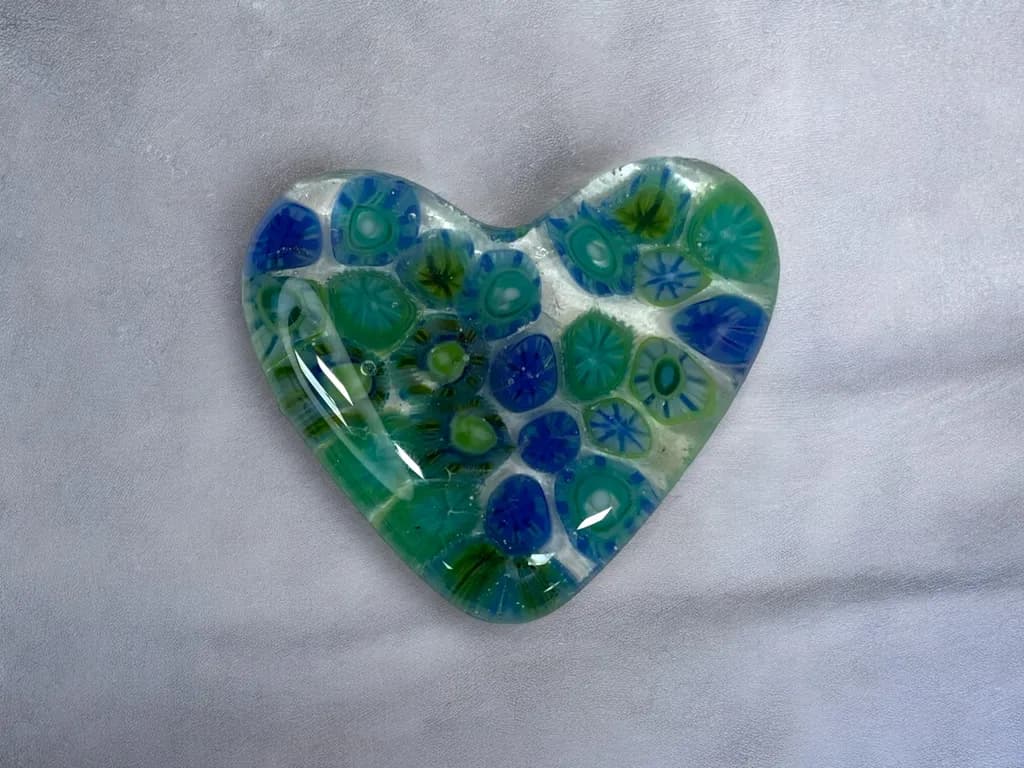 Colorful Heart of Glass: A Unique Decorative Piece for Your Home