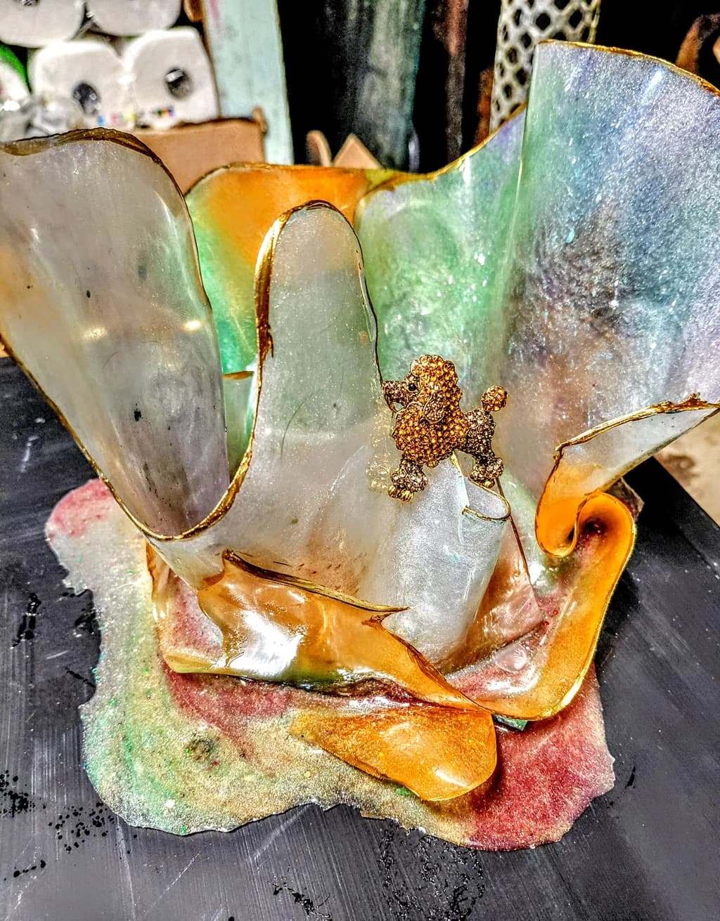 Whimsical Elegance: A Colorful Sculpture of Playful Charm