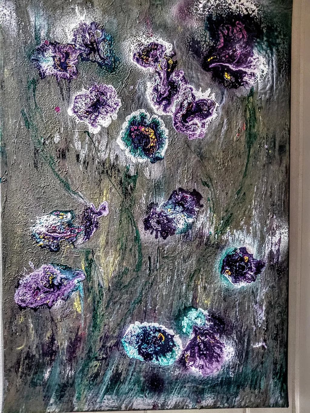 Whispers of Purple Blooms: A Textured Floral Journey Through Color and Light