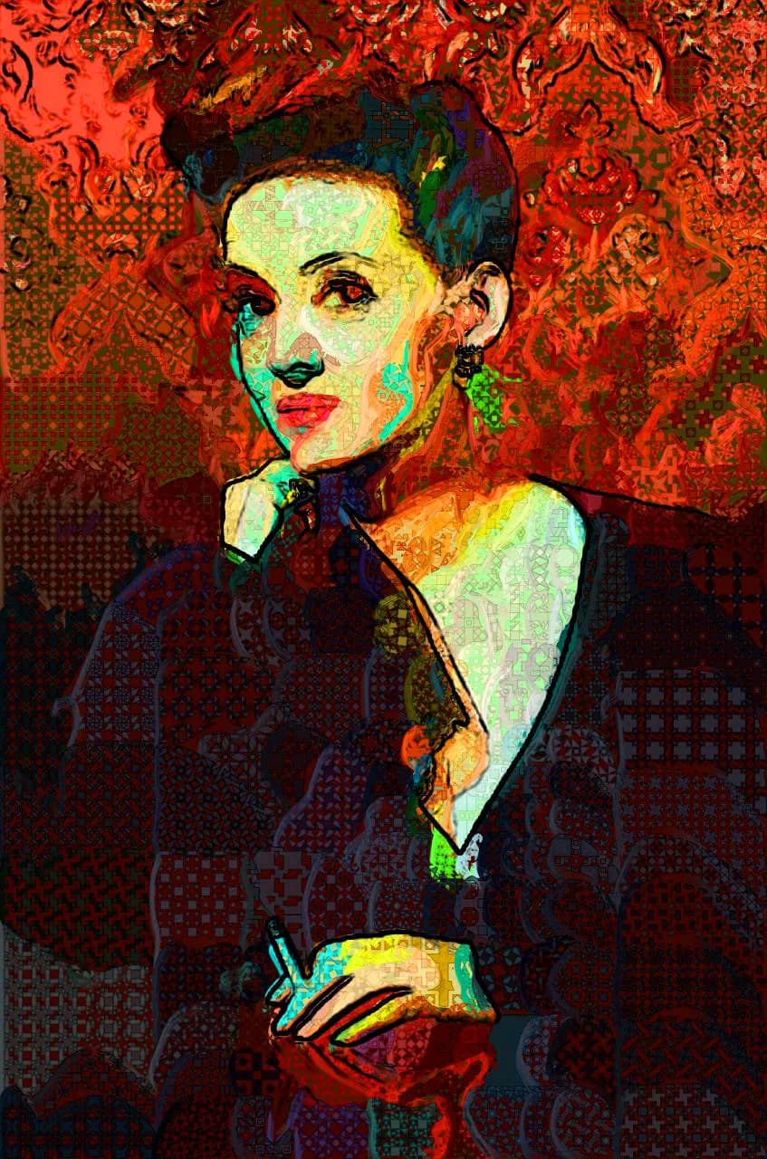 Whispers of Color: A Vibrant Portrait of Elegance and Mystery
