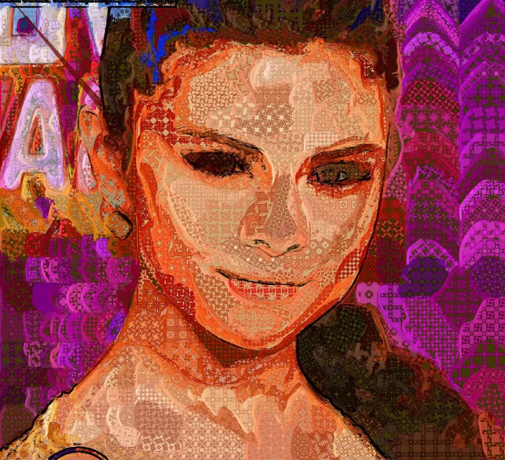 Vibrant Expressions: An Abstract Portrait of Colorful Identity