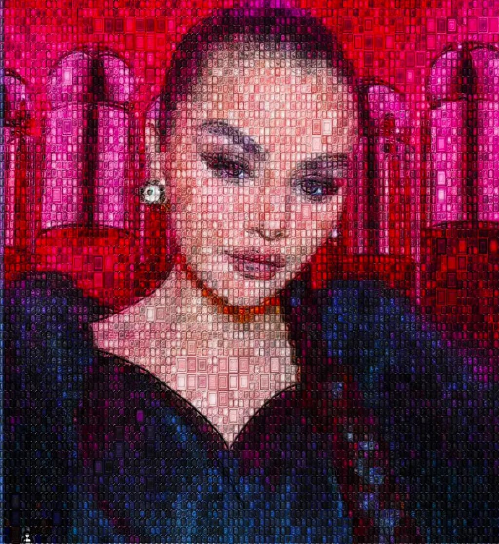 Vibrant Mosaic Portrait: A Modern Interpretation of Beauty and Elegance