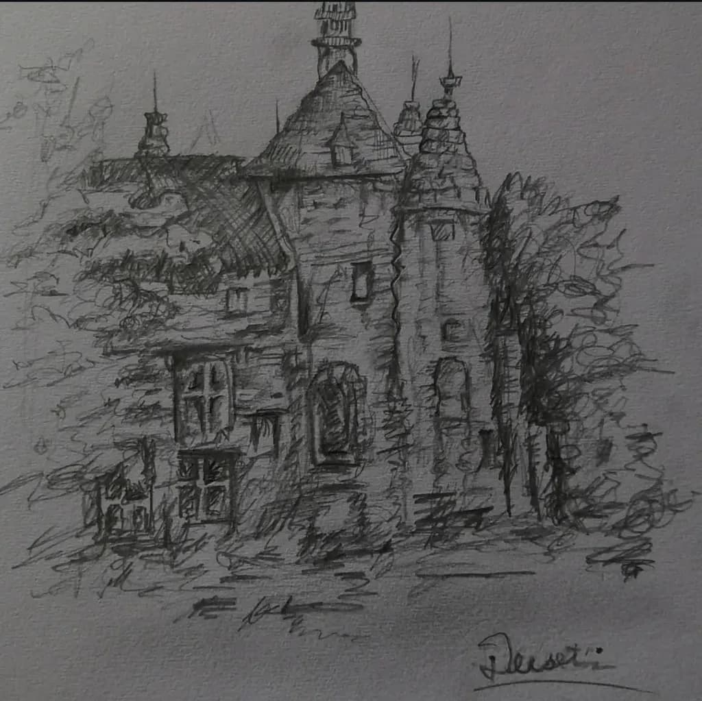 Whispers of Time: A Sketch of an Enigmatic Castle