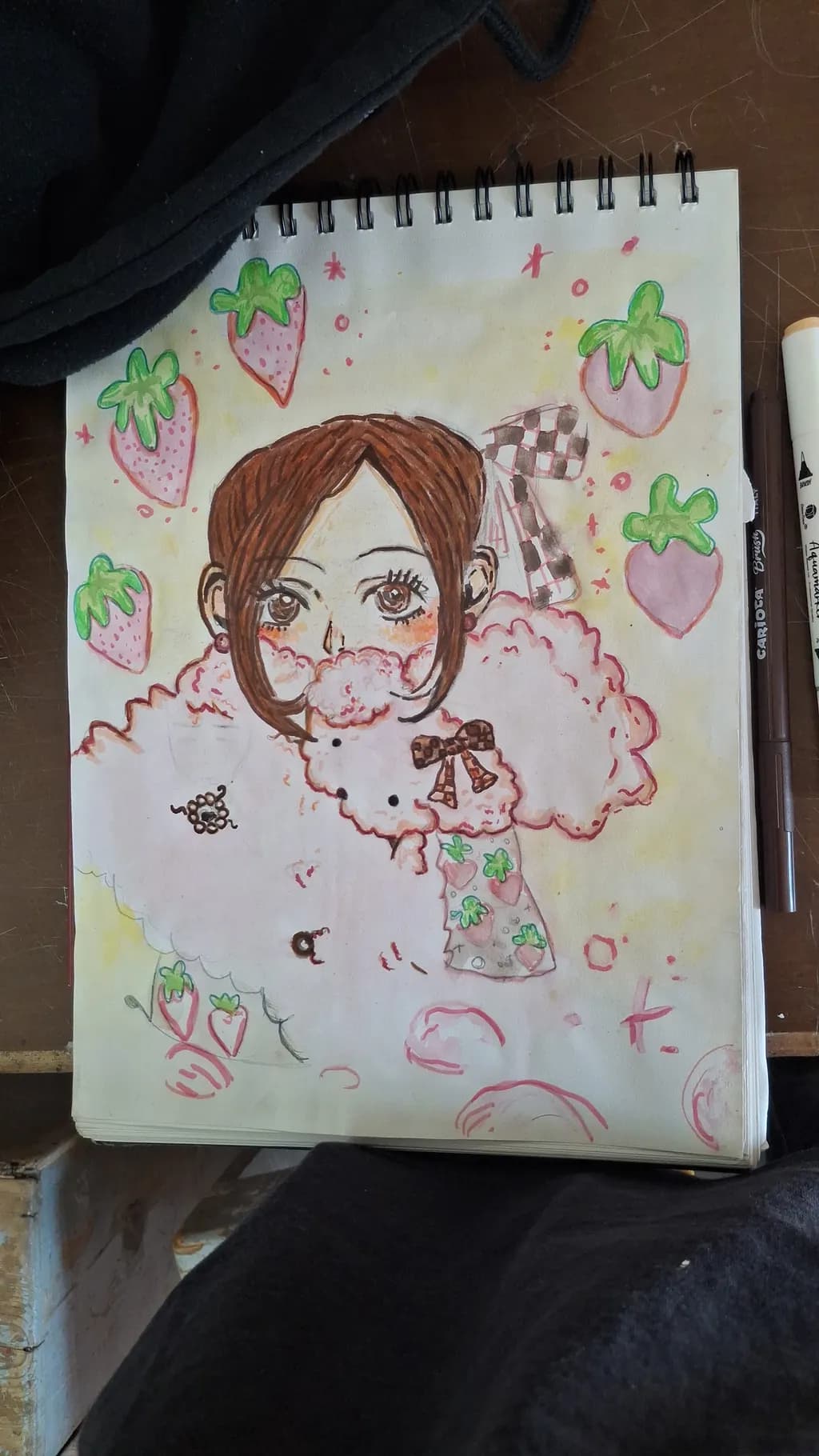 Whimsical Strawberry Dreams: A Playful Portrait of Sweetness and Imagination