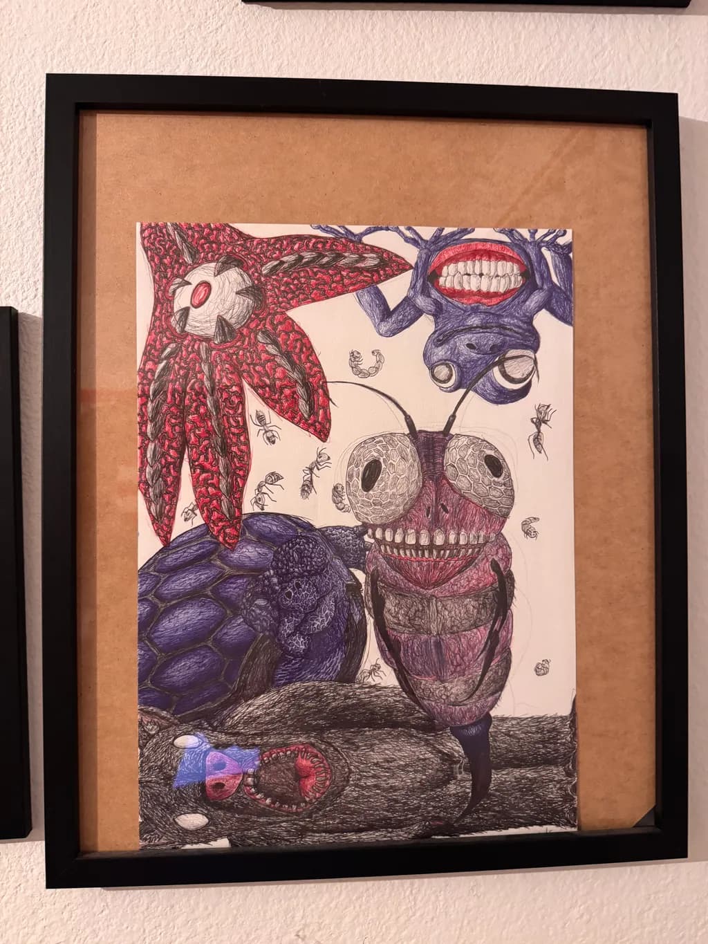 Whimsical Creatures: A Surreal Exploration of Color and Form in Mixed Media Art