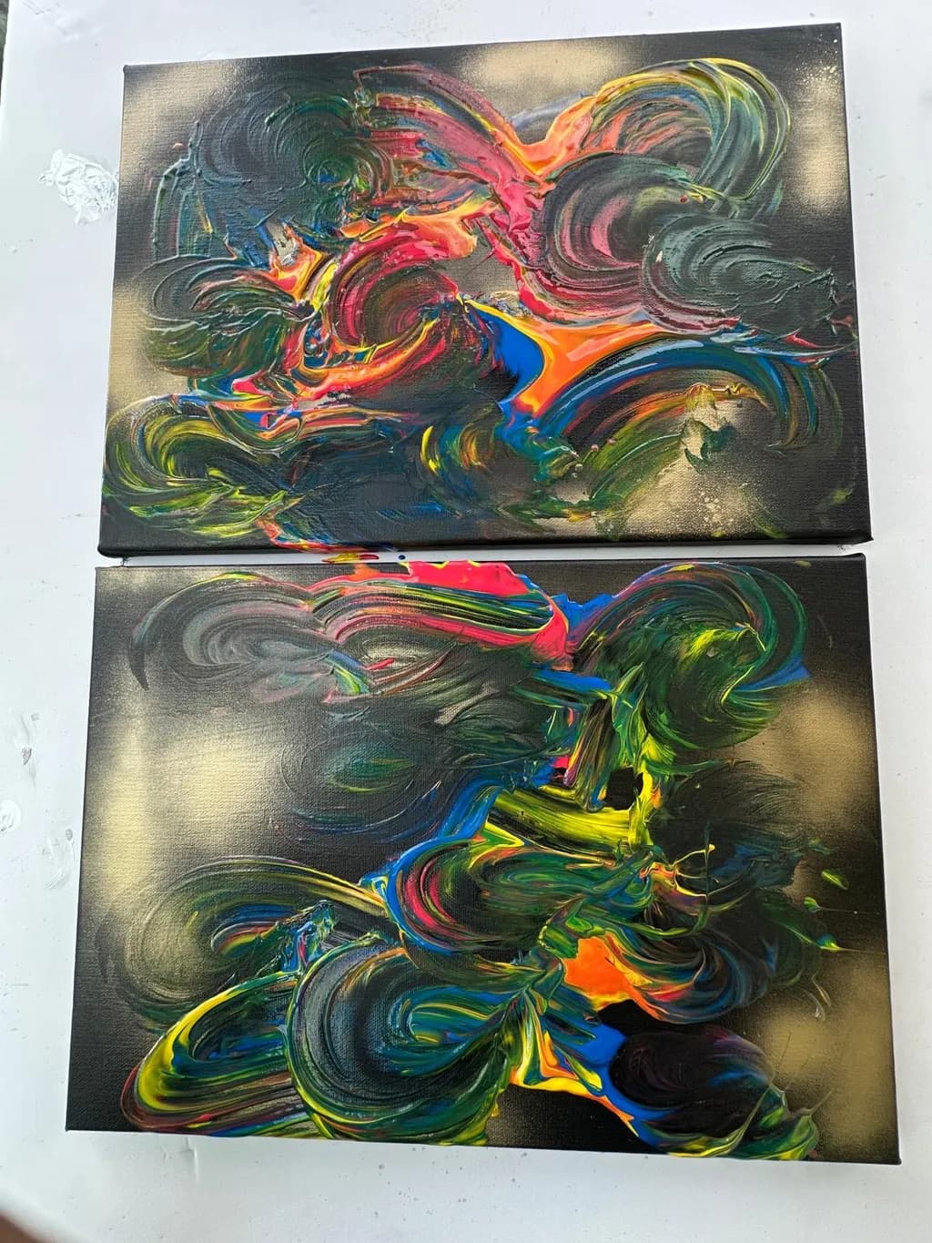 Vibrant Whirlwind: A Colorful Abstract Journey on Canvas