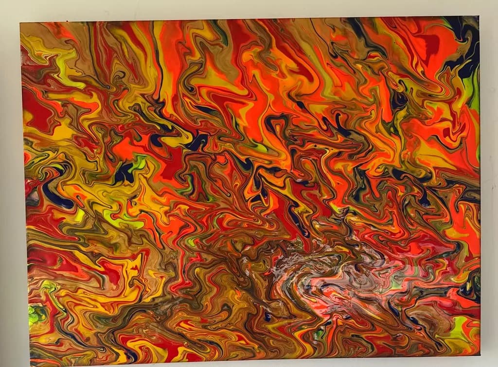 Vibrant Whirlwind: A Dance of Colorful Swirls in Abstract Fluid Art