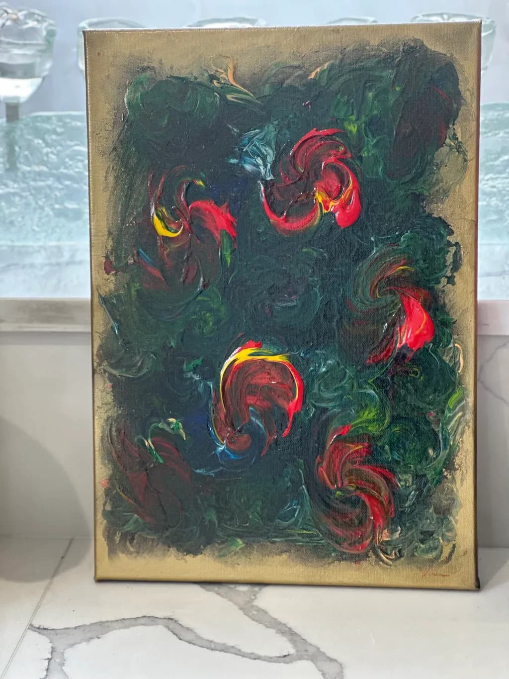 Vibrant Whirls: An Abstract Dance of Color and Texture