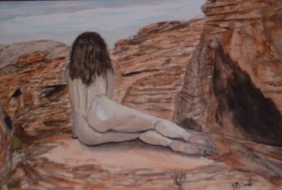 Serenity in Nature: A Nude Figure Embracing the Landscape's Embrace