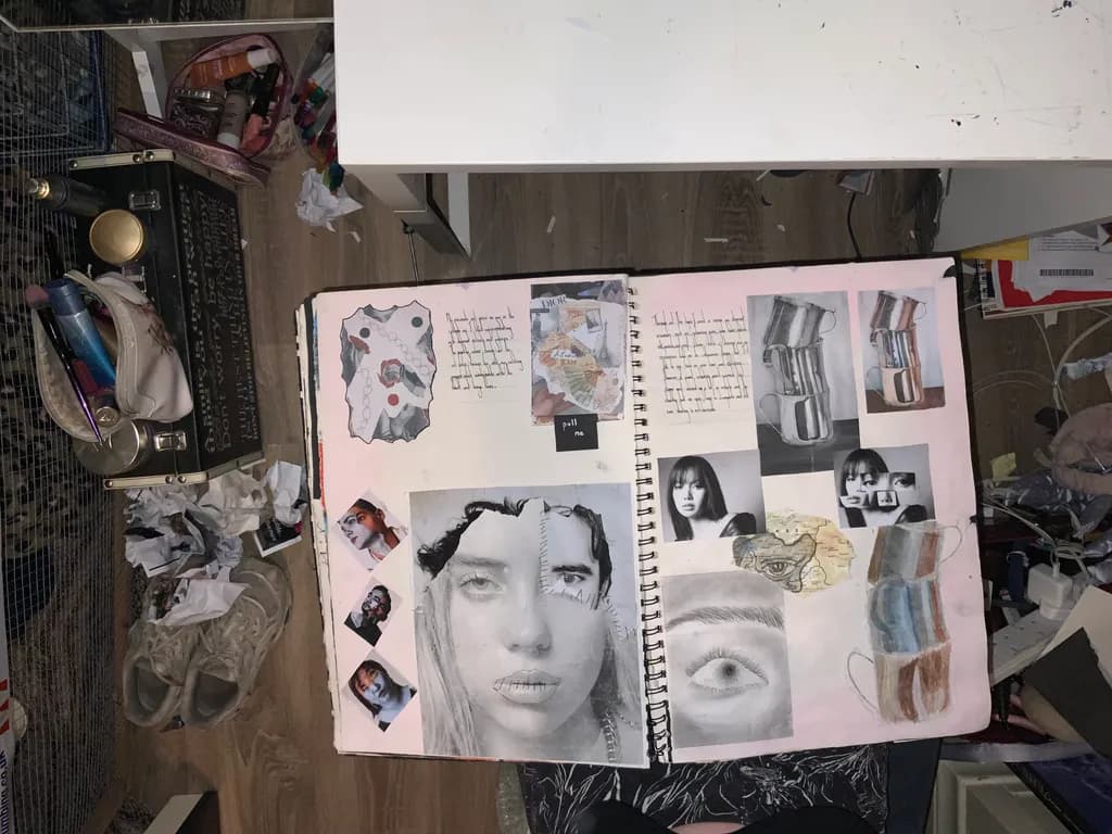 Whispers of Identity: A Mixed Media Exploration of Faces and Forms