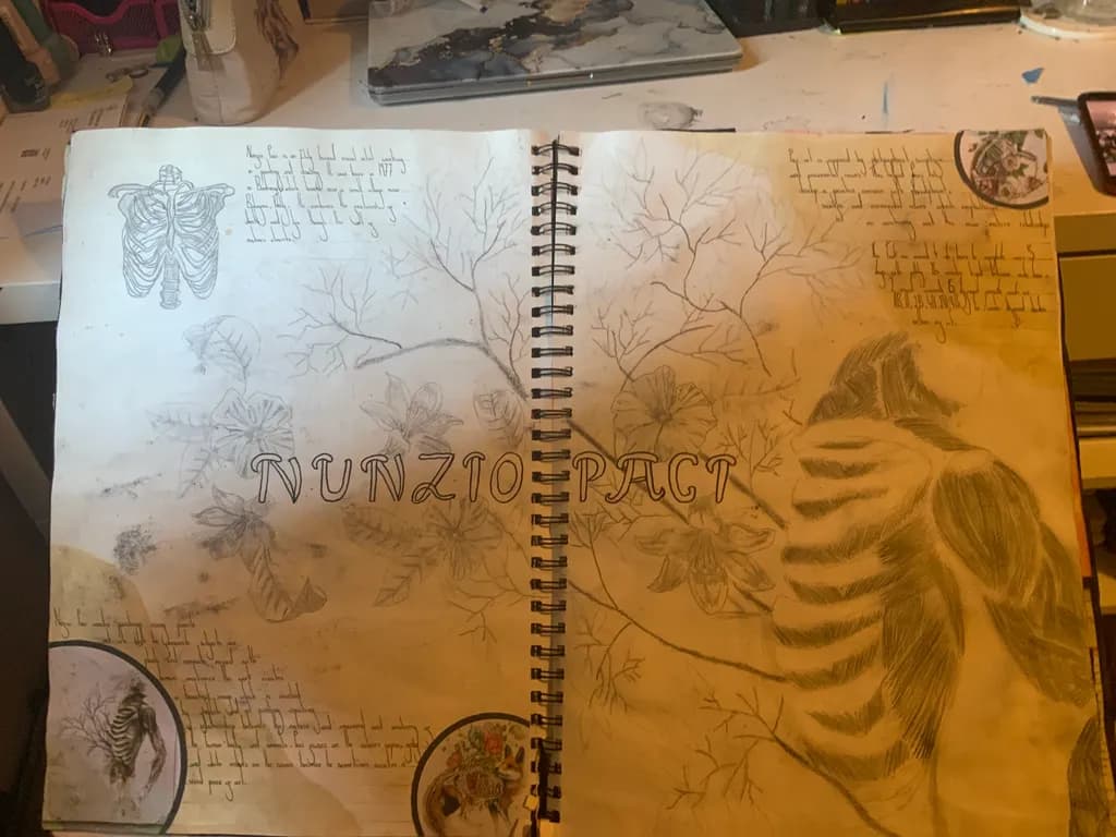 Nature's Whisper: The Nunzio Pact - A Harmonious Blend of Life and Artistry in Sketch Form