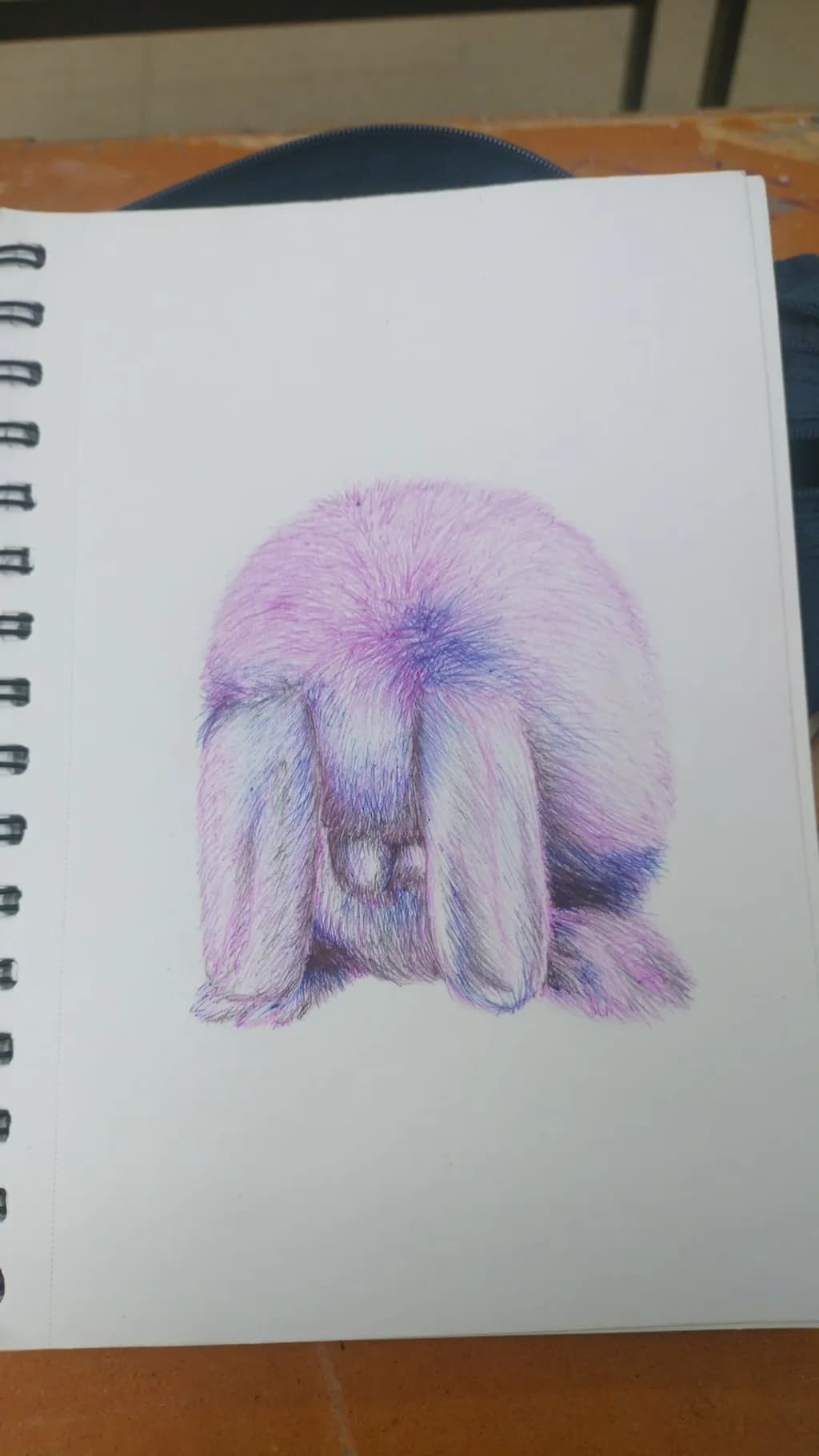 Whimsical Fluff: A Colorful Bunny Illustration in Pastel Hues