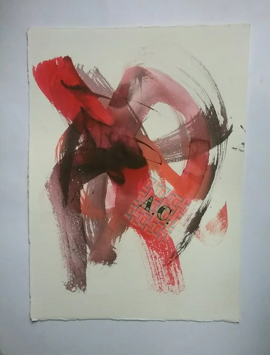 Vibrant Chaos: An Abstract Dance of Red and Black