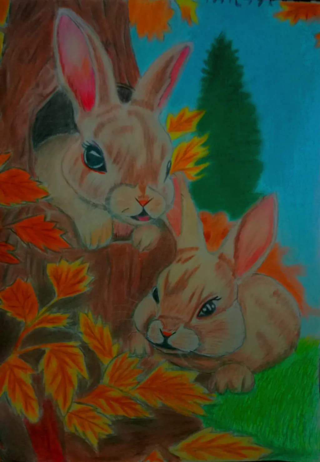 Playful Autumn Bunnies