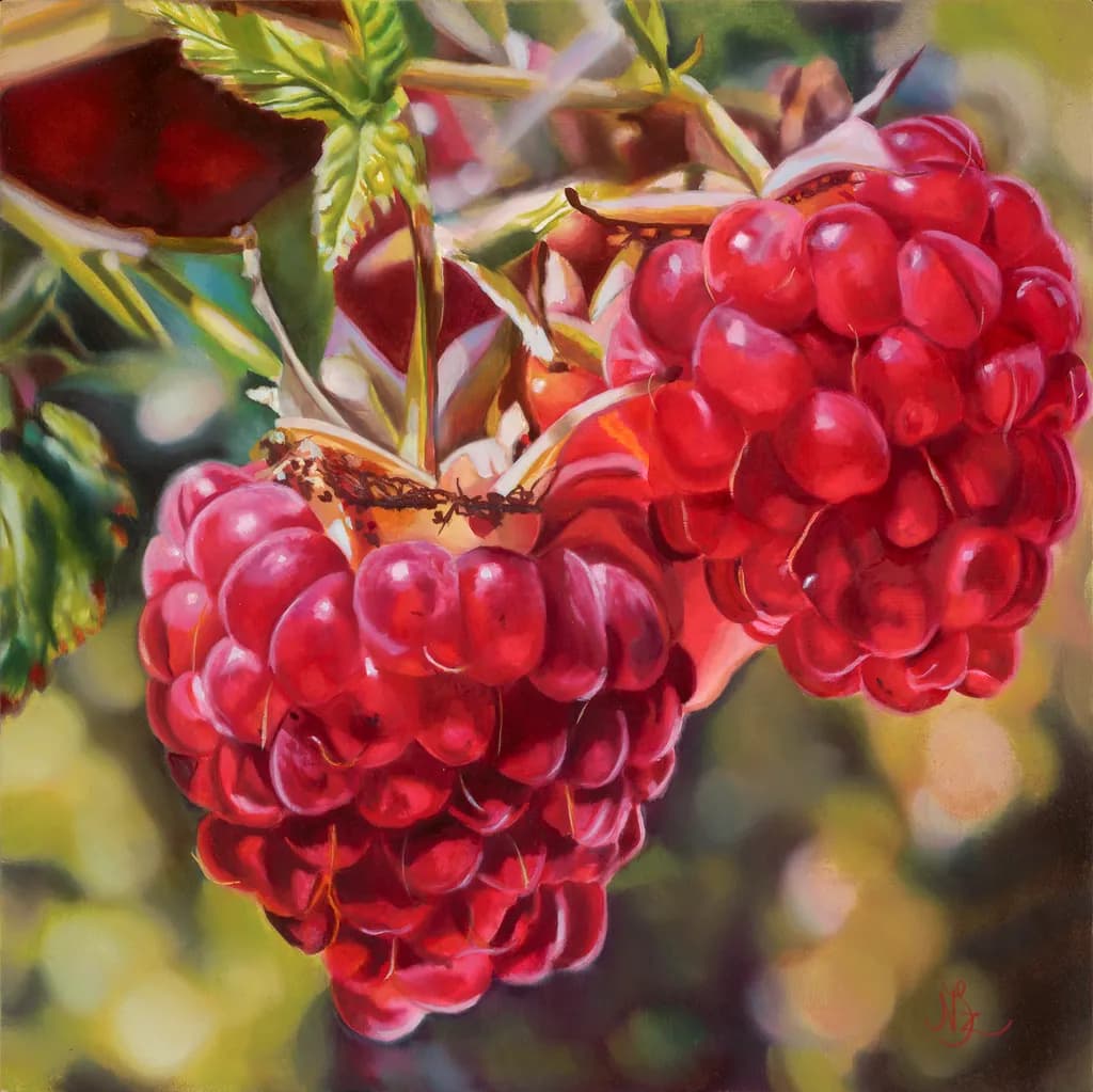 Sunlit Raspberries