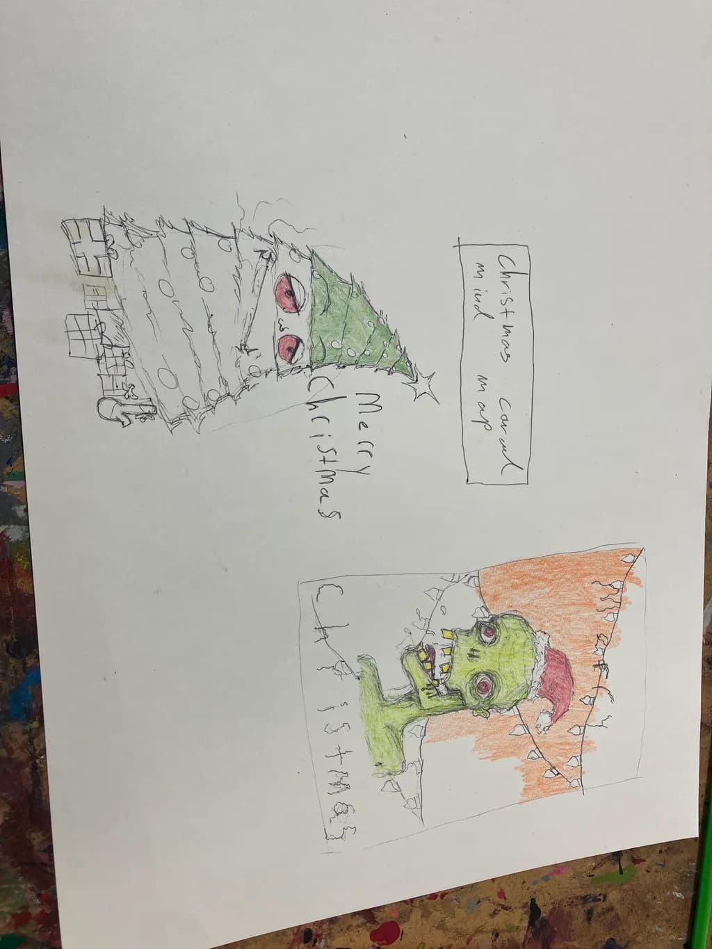 Whimsical Holiday Mashup: A Merry Christmas with a Twist of Zombie Cheer