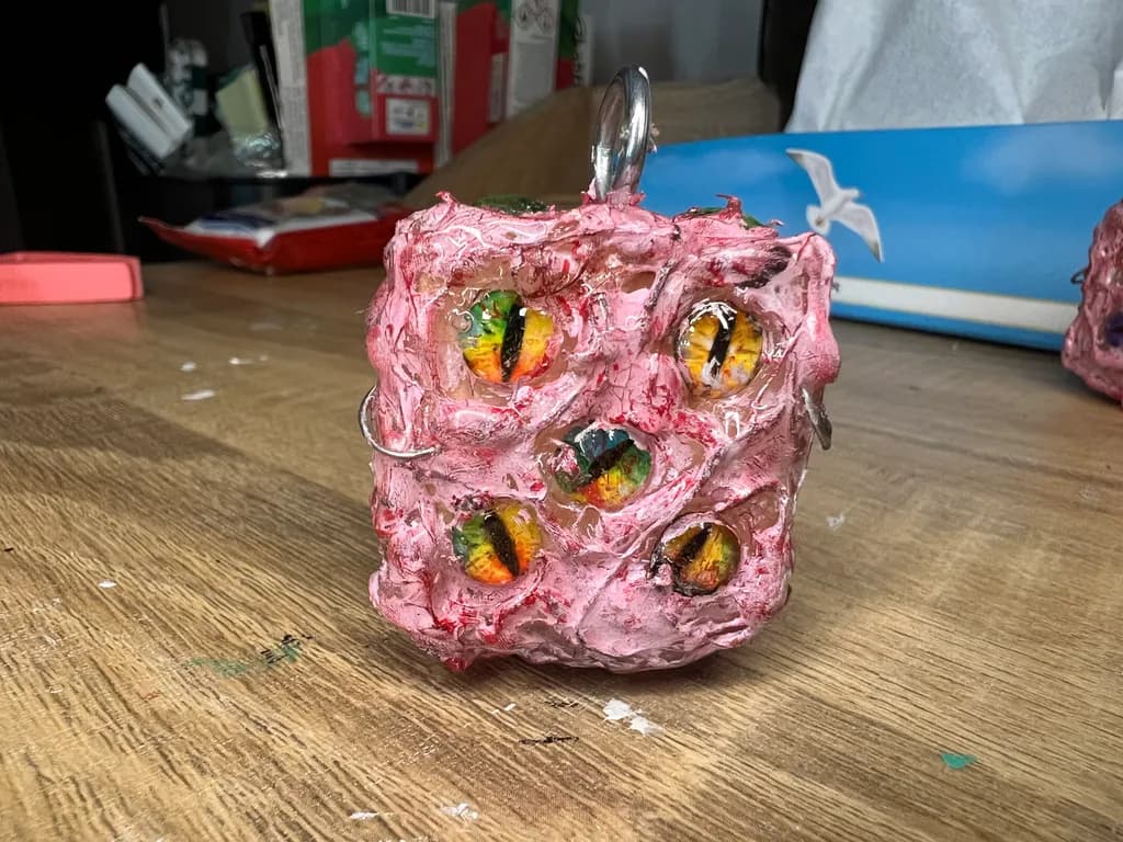 Whimsical Textured Creature: A Unique Blend of Color and Craftsmanship