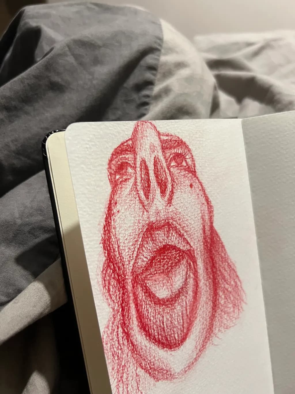 Vivid Echoes: A Raw Exploration of Expression in Red