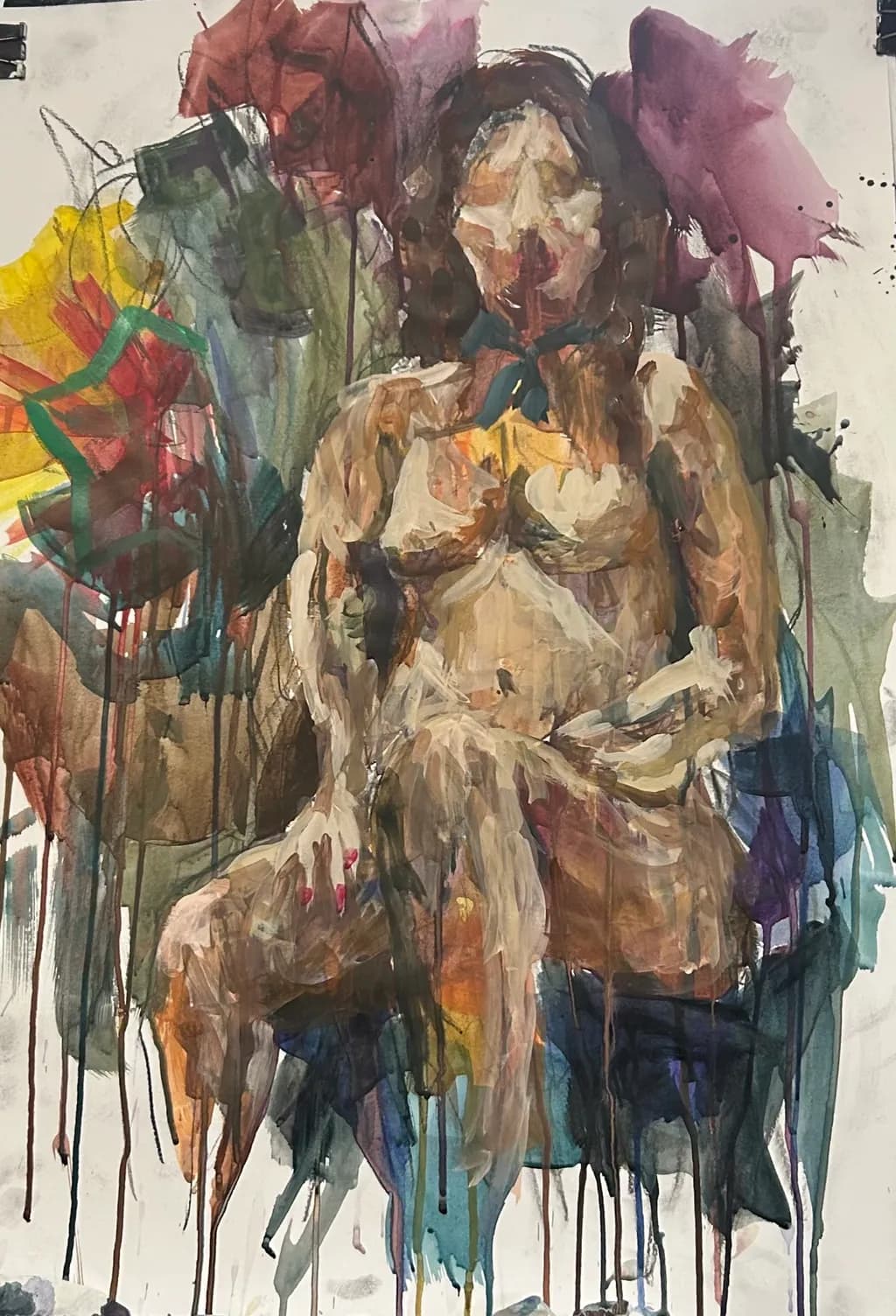 Emotional Echoes: An Abstract Watercolor Exploration of the Human Form