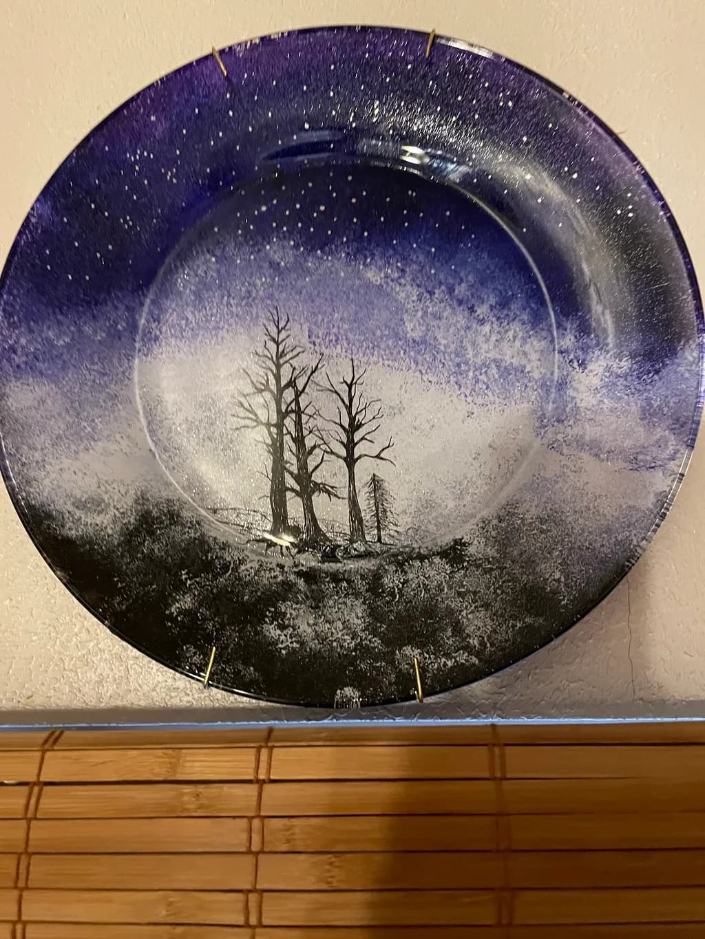 Whispers of the Night: A Celestial Landscape on Porcelain