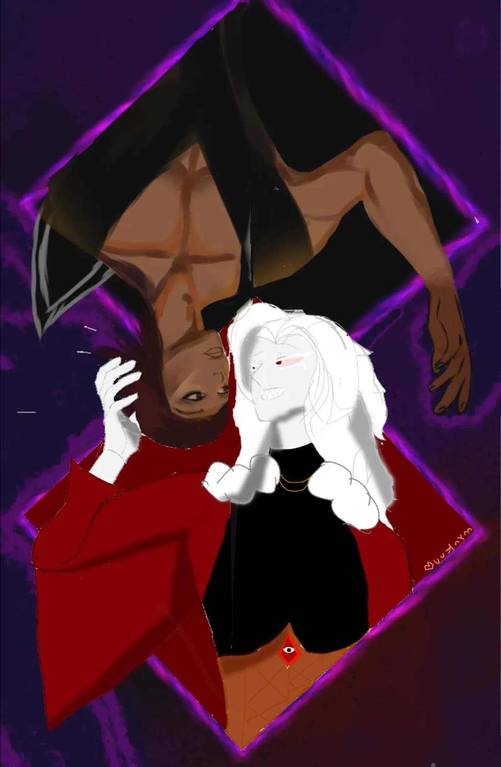 Collab!, white haired one is one of my main Oc’s