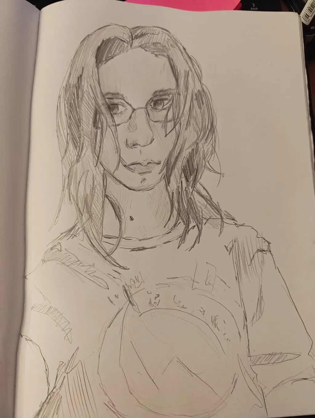 Whimsical Reflection: A Casual Portrait in Sketch Form