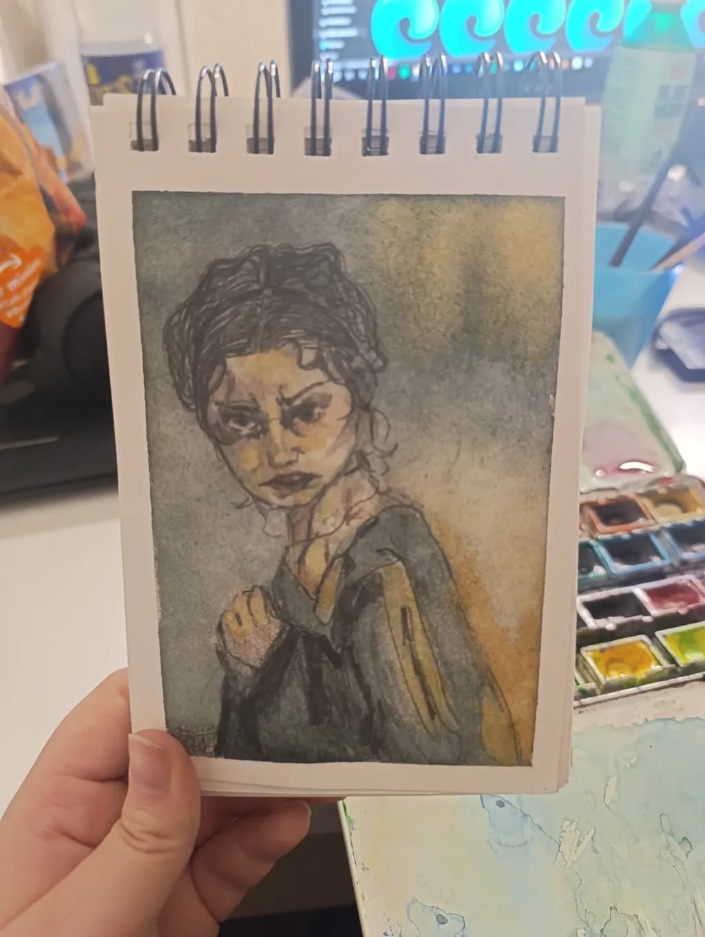 Whispers of Resilience: A Watercolor Portrait of Inner Strength