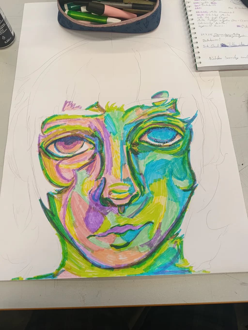 Vibrant Reflections: A Colorful Exploration of Identity and Emotion