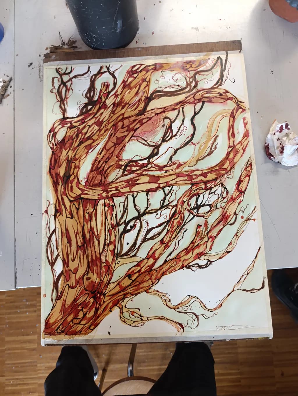 Whispers of Autumn: A Dance of Twisted Branches and Warm Hues