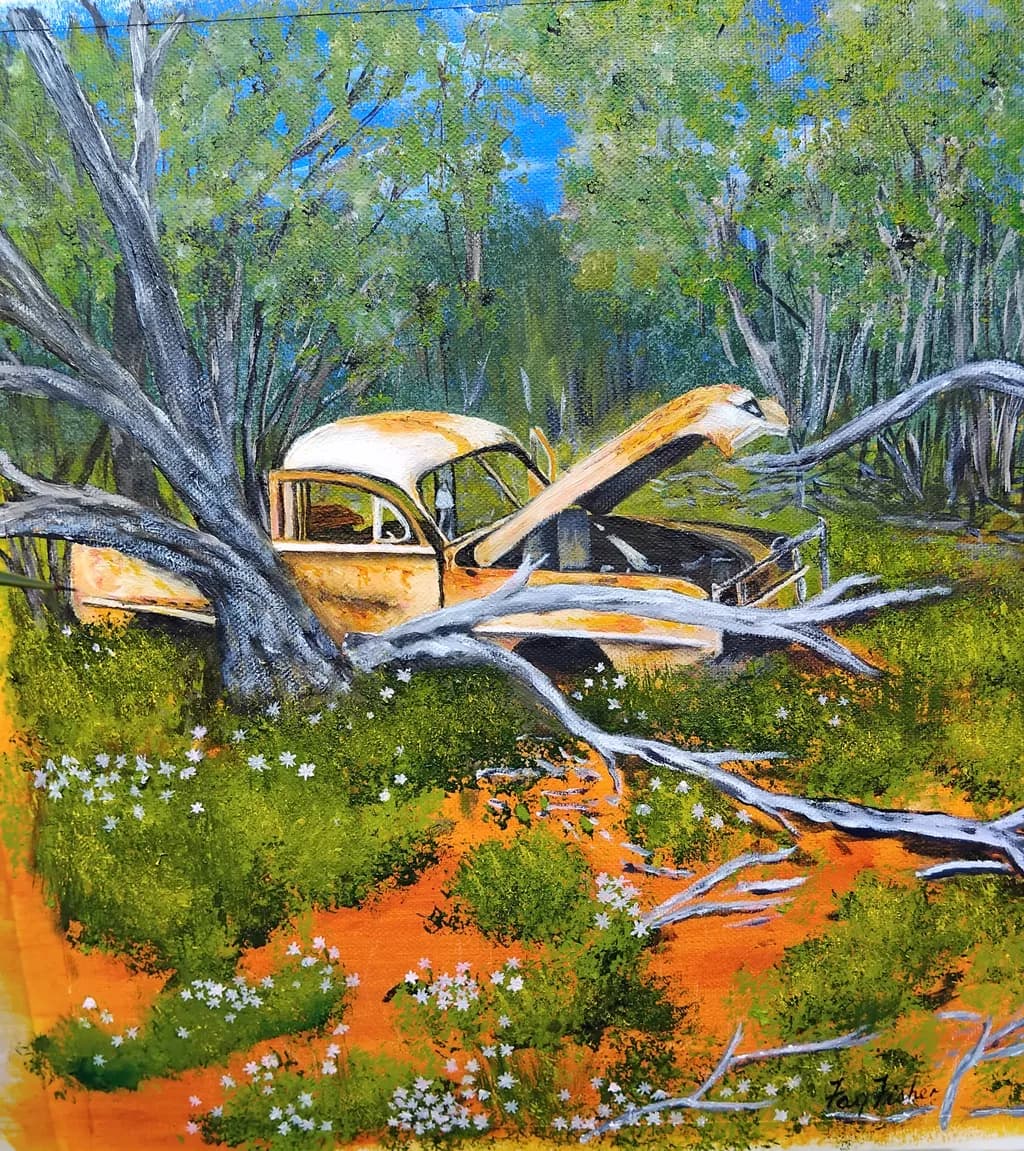 Rusty Car in Forest