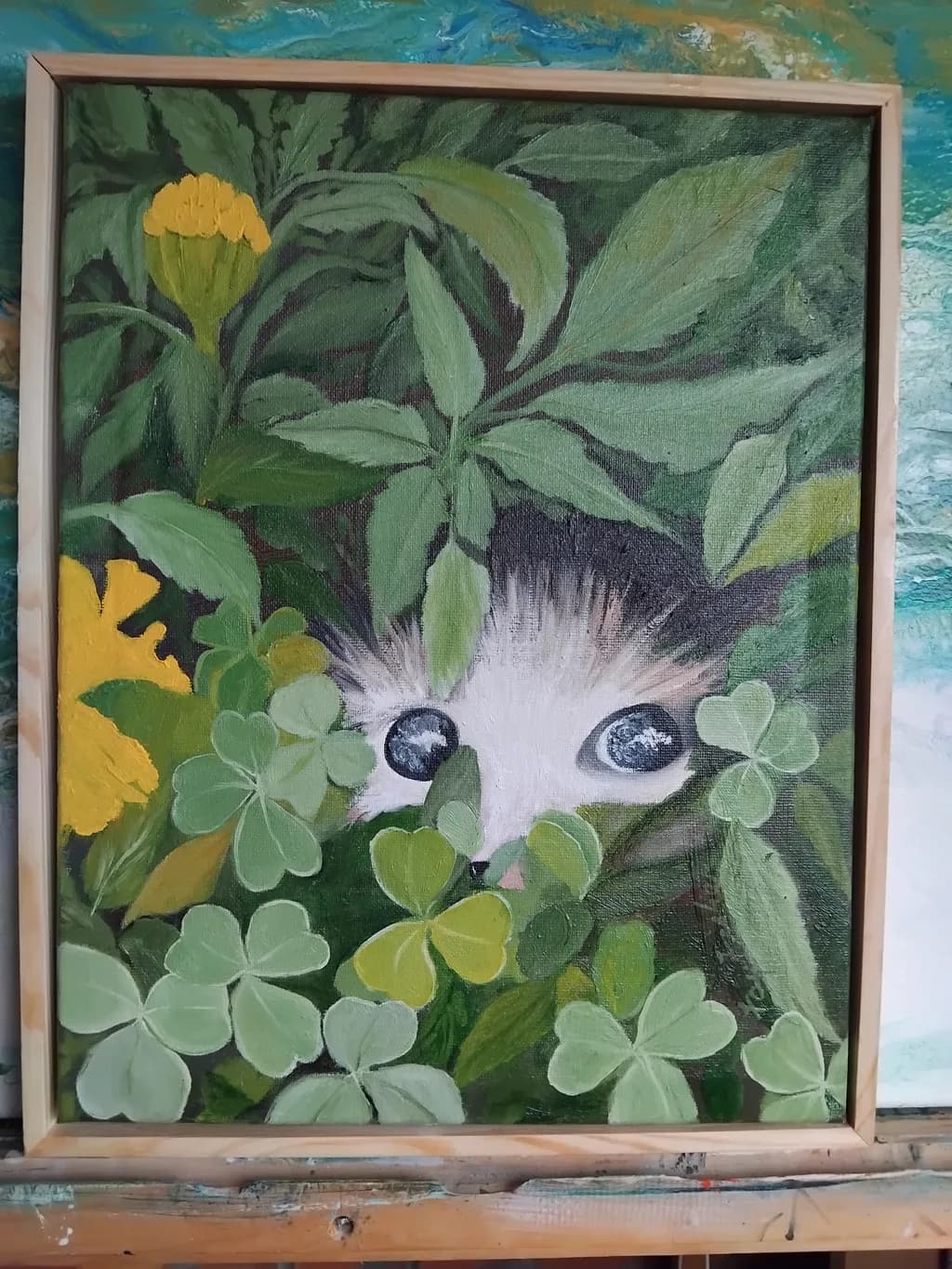 Hidden Hedgehog Among Leaves