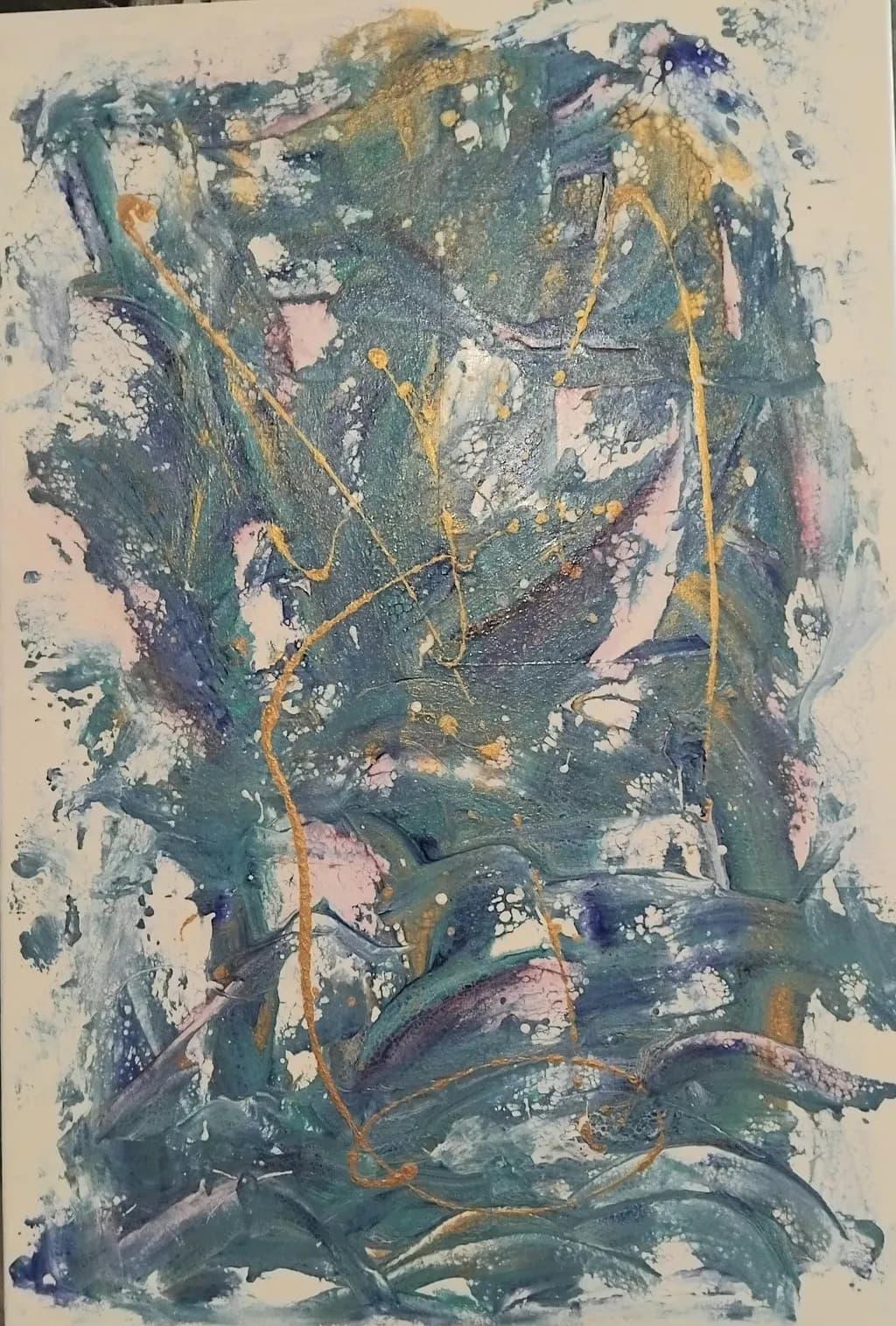 Whispers of the Ocean: A Dance of Gold and Turquoise