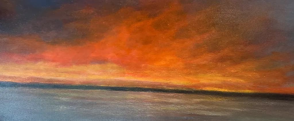 Serenity at Dusk: A Vibrant Sunset Over Tranquil Waters