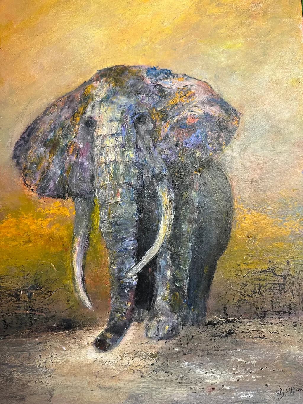 Majestic Presence: An Elephant's Journey Through Color and Light