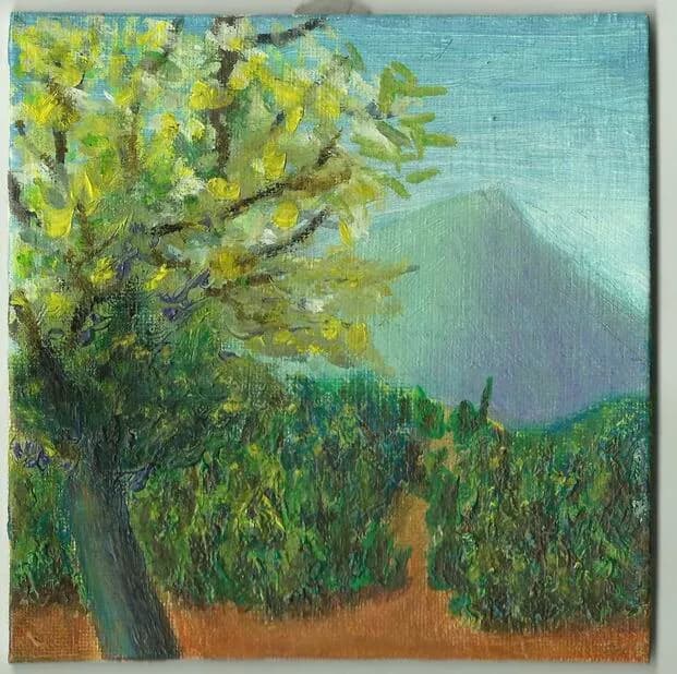 Whispers of Nature: A Serene Landscape of Trees and Mountains