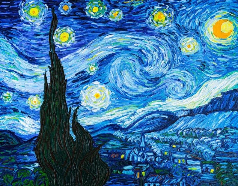 Starry Night Whispers: A Celestial Dance of Color and Emotion