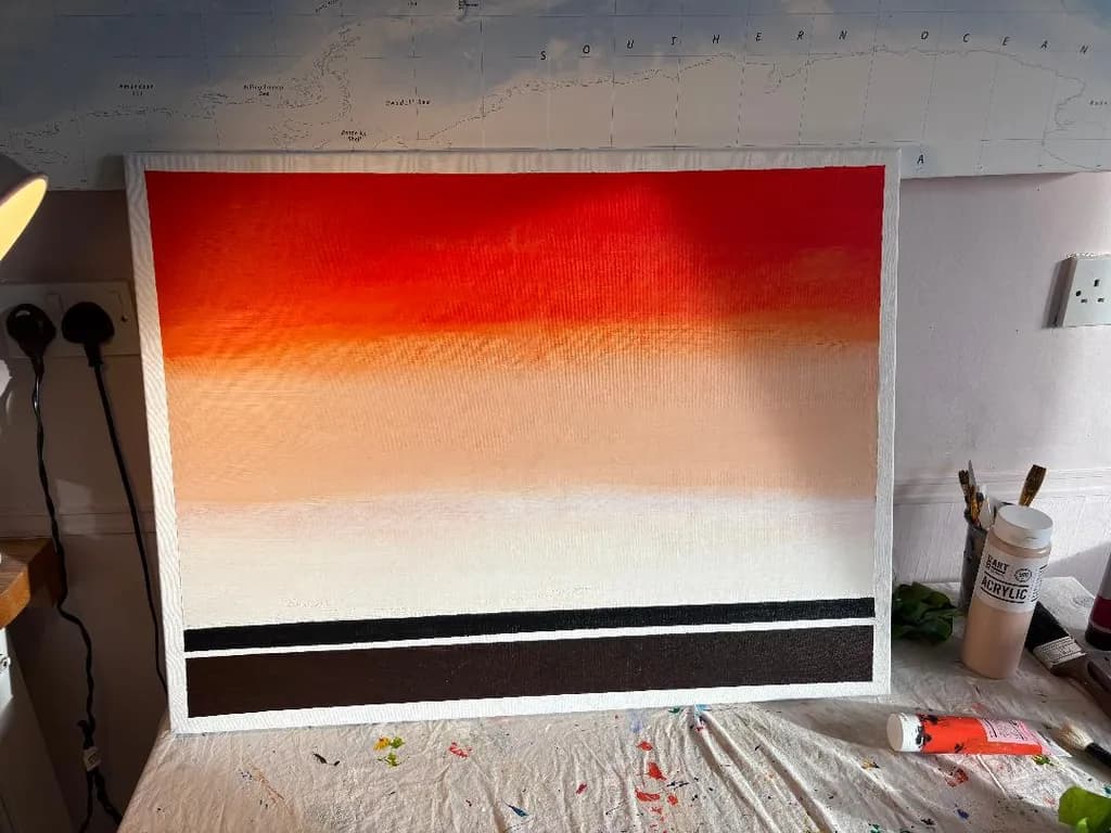 Radiant Horizon: A Journey Through Warm Tones and Minimalist Lines