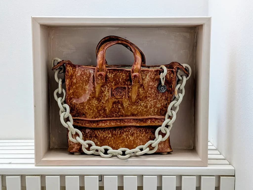 Ceramic Handbag with Chain