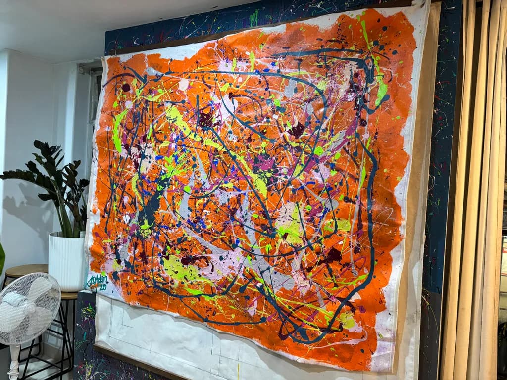 Vibrant Chaos: An Explosion of Color and Emotion on Canvas